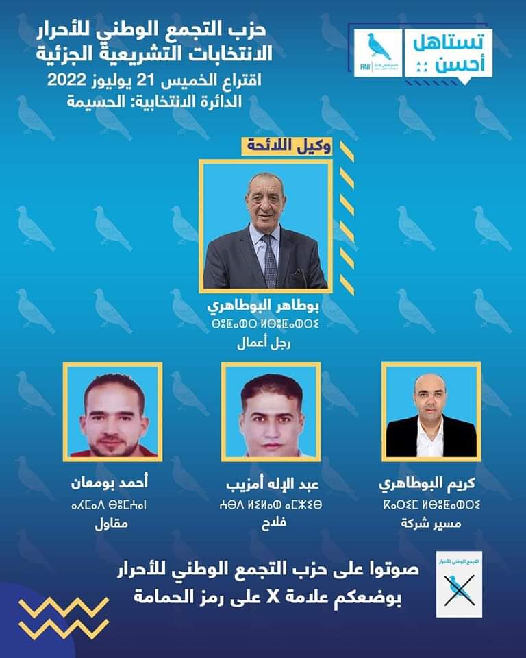 نتائج دائرة الحسيمة بعد فرز   99 بالمائة من الأصوات الأحرار في المقدمة والبيجيدي يتذيل الترتيب.