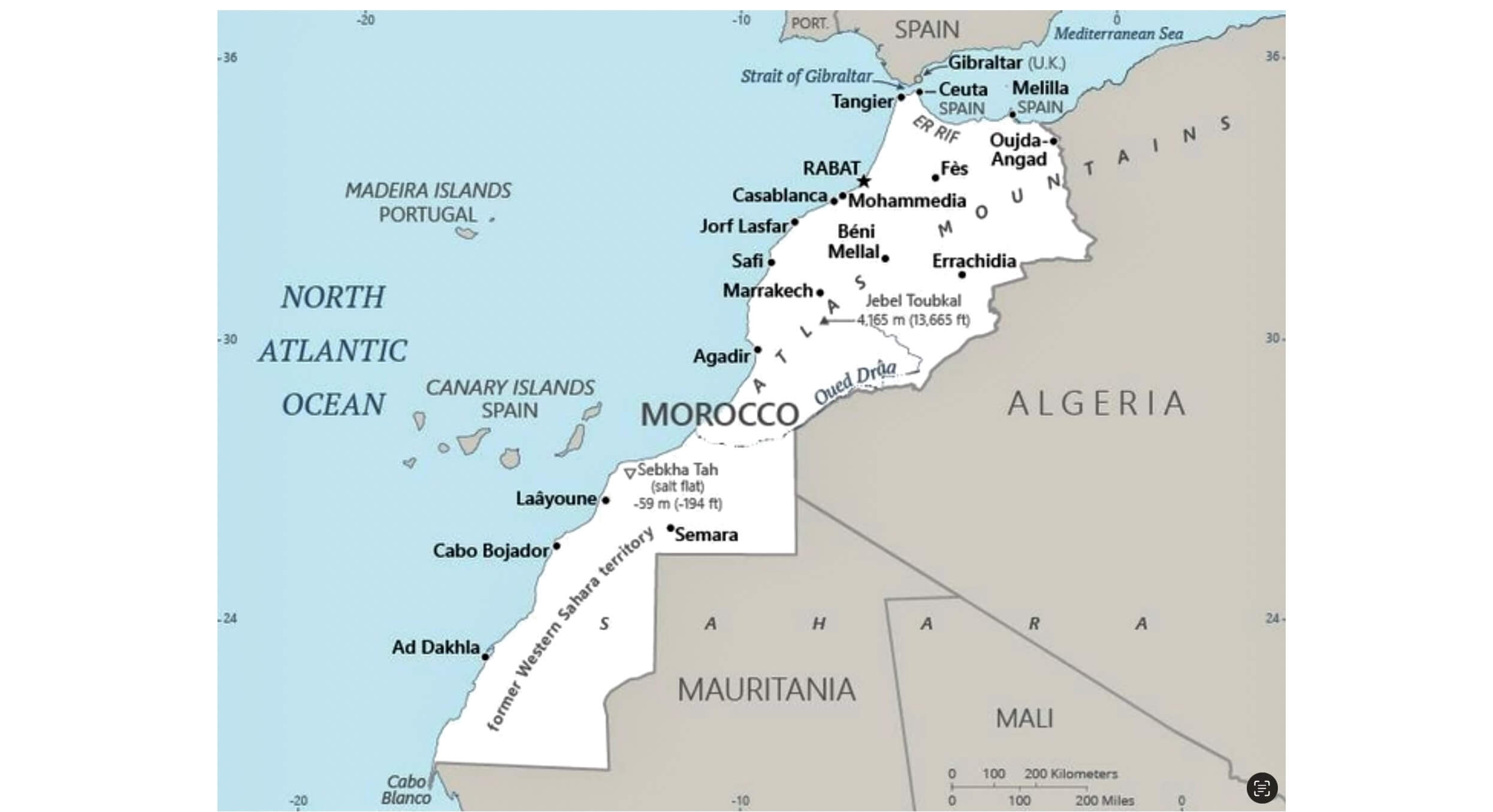 وكالة CIA  الأمريكية تنشر خارطة المغرب كاملةً بصحراءه